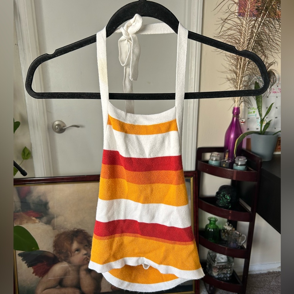 Forever 21 Multicolor Striped Halter Top
